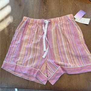 Stars Above Pink and Orange Striped High Waist Shorts